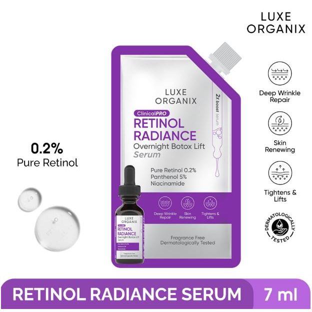 Luxe Organix ClinicalPRO Retinol Radiance Overnight Botox Lift Serum ...