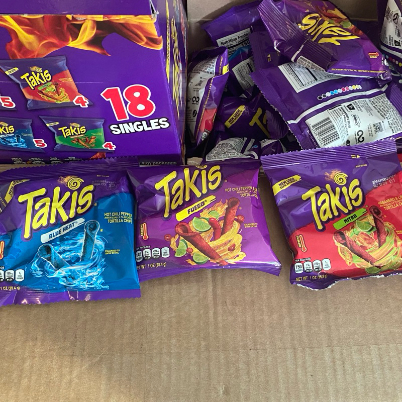 Brand New Takis 1 oz Fuego Crunchy Fajitas Blue Heat Nitro small size ...