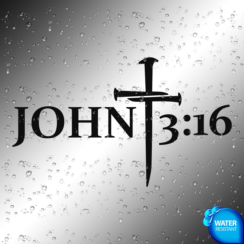 John 3:16 Nails | Jesus Bible Verse | Car sticker | Cut-out | Shopee ...