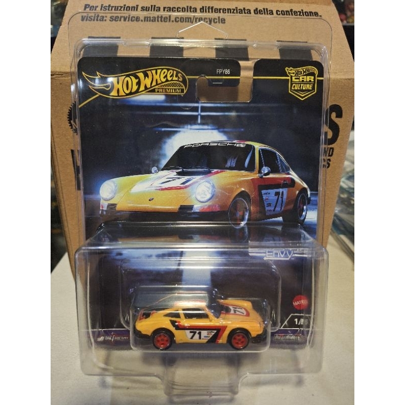 Hot Wheels Car Culture – Porsche 911 '71 Exotic Envy, Modello Diecast Scala 1/64, Colore Giallo, Edizione Collezione