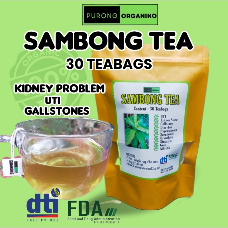 PURE SAMBONG LEAF TEA 30 PCS TEABAGS PER PACK good for kidney problem ...