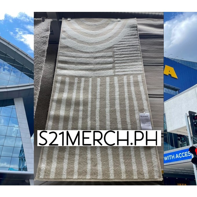 S21 IKEA VEJSTRUP Carpet Rug, low pile, beige/white, 80x150 cm | Shopee ...