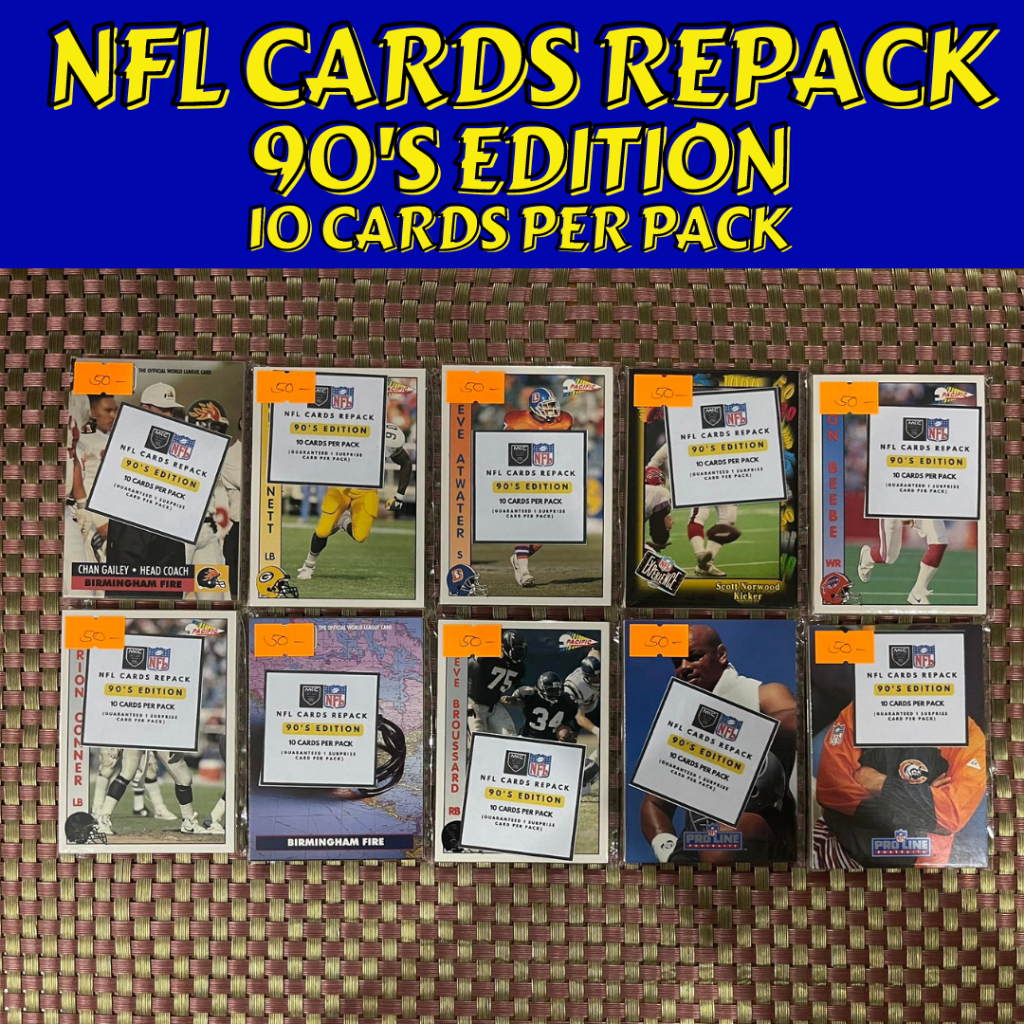 NFL CARDS REPACK 10 CARDS PER PACK NATIONAL FOOTBALL LEAGUE CARDS