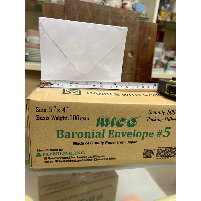 Baronial Envelope White 5 po Mica 500pc/box 100gsm Made Japan | Shopee ...