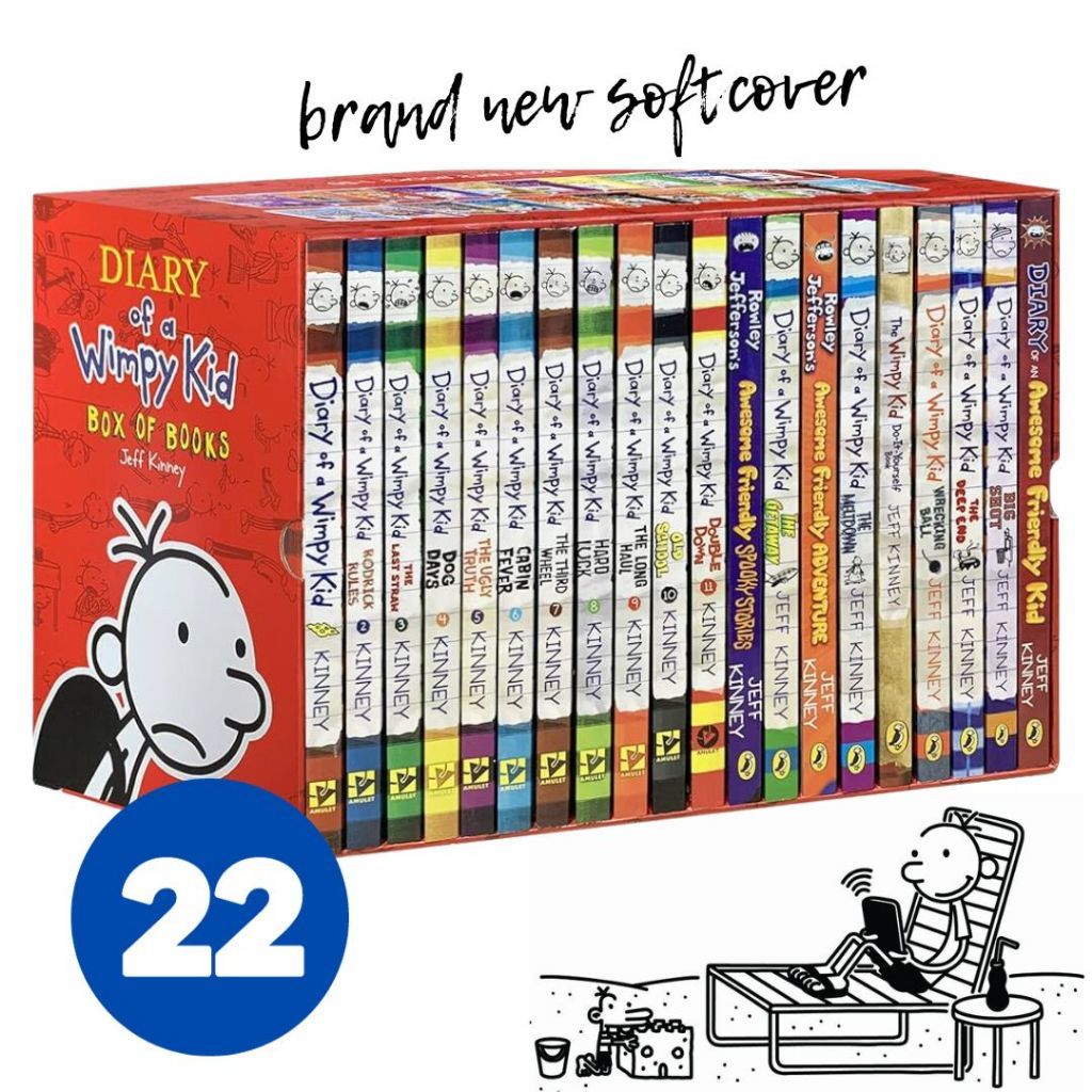 Diary of a Wimpy Kid 22冊セット Amazon.com: A Library of a Wimpy Kid 1-22 Boxed Set for Kids