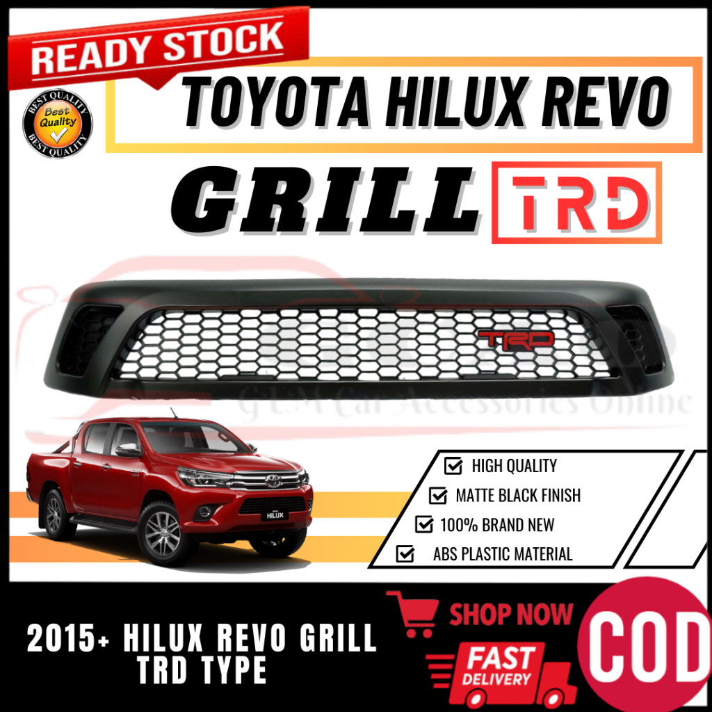 GCAO 2015 2023 TOYOTA HILUX REVO TRD CAR FRONT BUMPER HOOD GRILLE