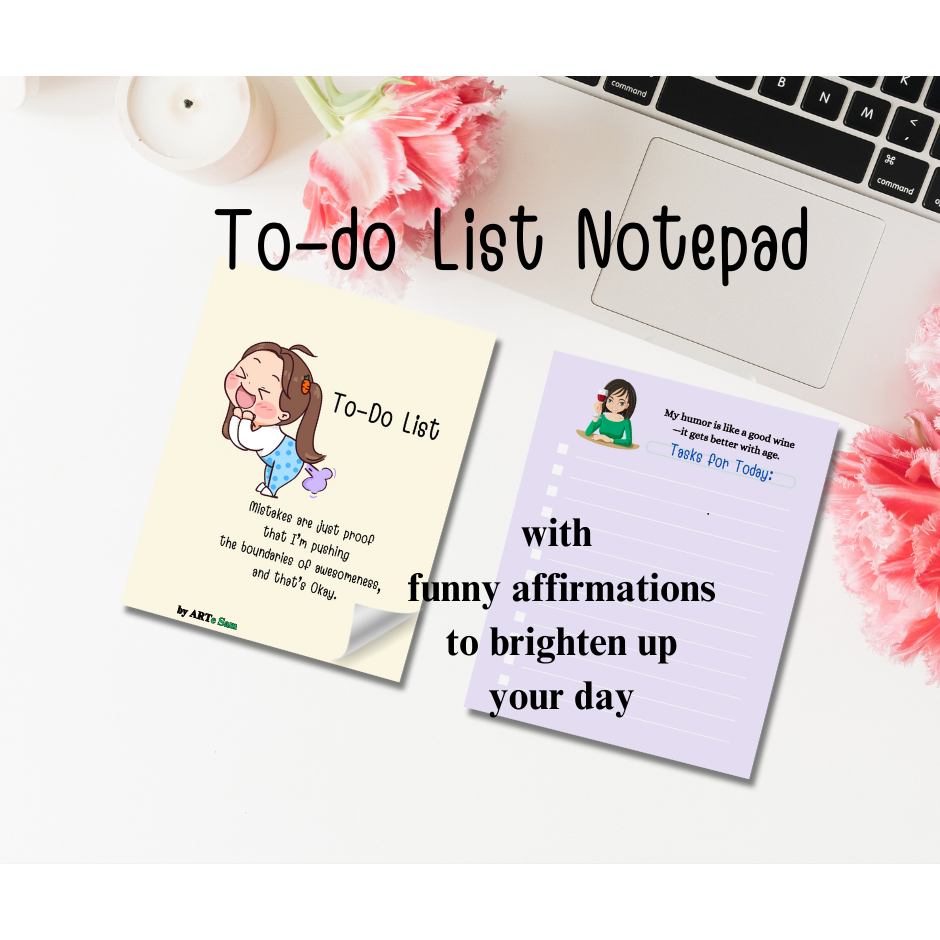 To-do List Notepad with funny affirmations to brighten up your day (4 ...