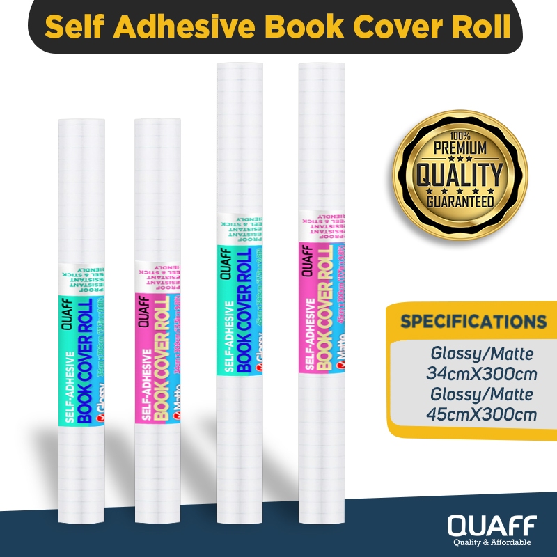 QUAFF Self Adhesive Book Cover Roll Glossy l Matte | Shopee Malaysia