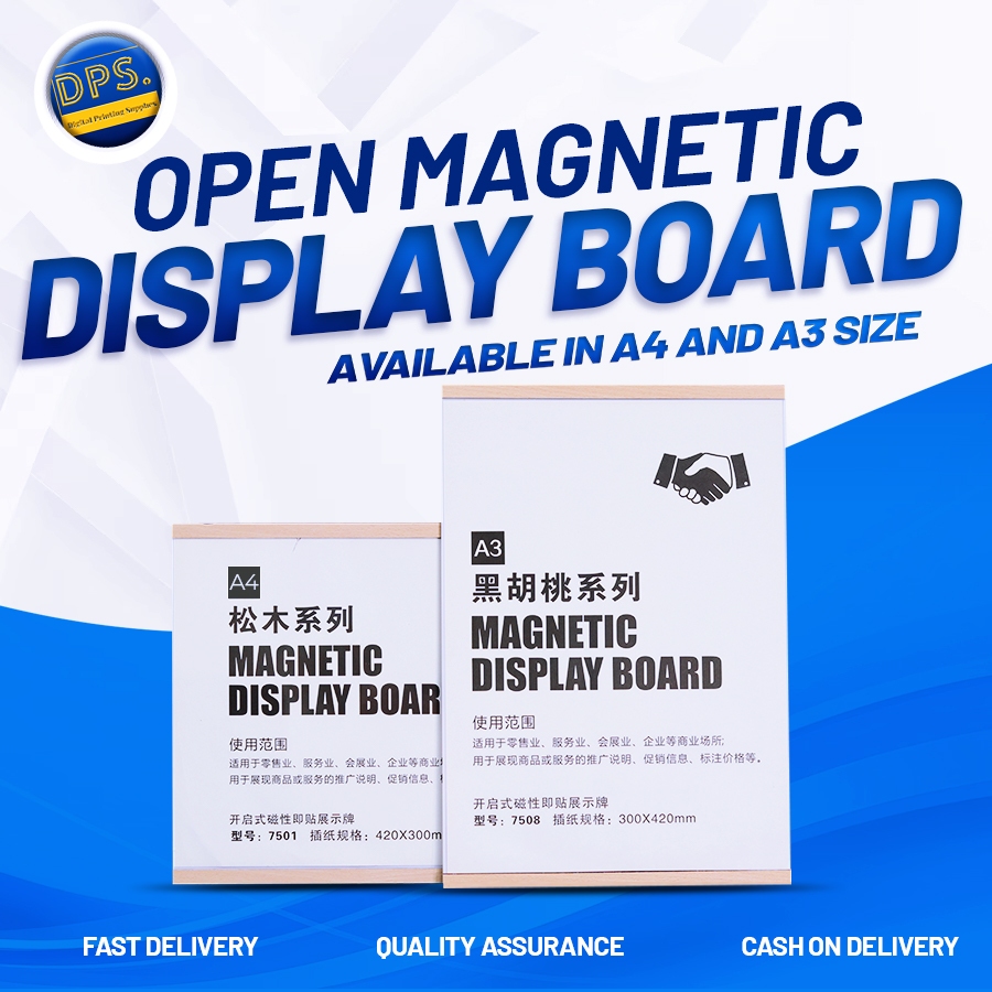 DPS Open Magnetic Acrylic Display Card Portrait Premium Solid Wood ...