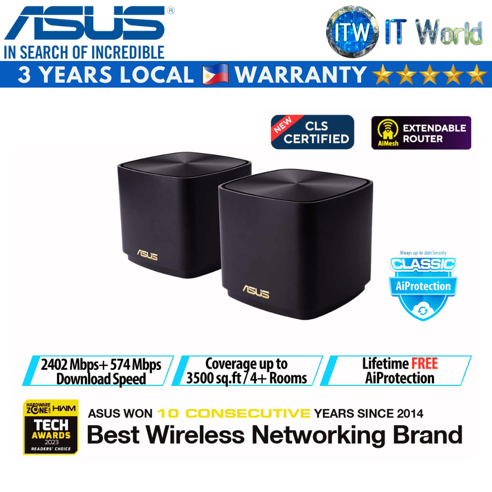 Itw Asus ZenWifi XD5 AX3000 Dual Band Mesh Wifi 6 System Router 2 Pack Black Shopee Malaysia