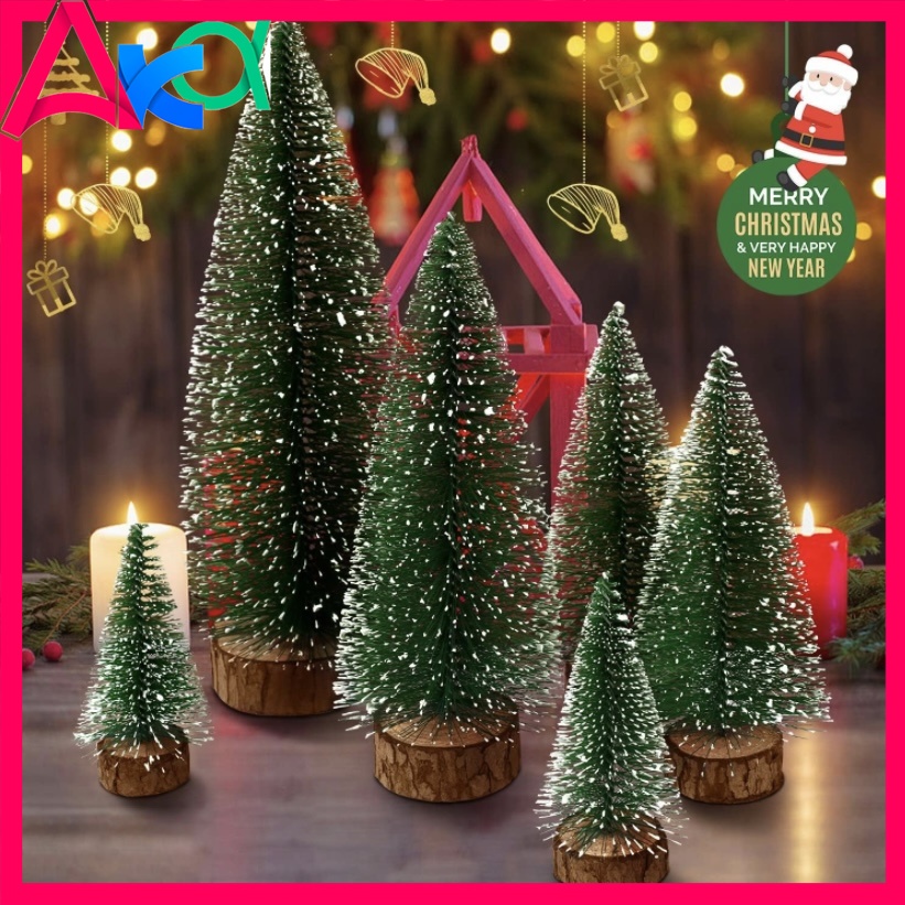 Mini christmas tree with lights,miniature christmas tree,gold tower,star,snowflake,table