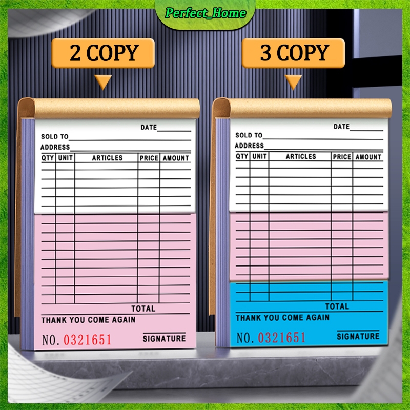 2/3 Copies Business Carbonized Resibo Receipt With Carbon Paper