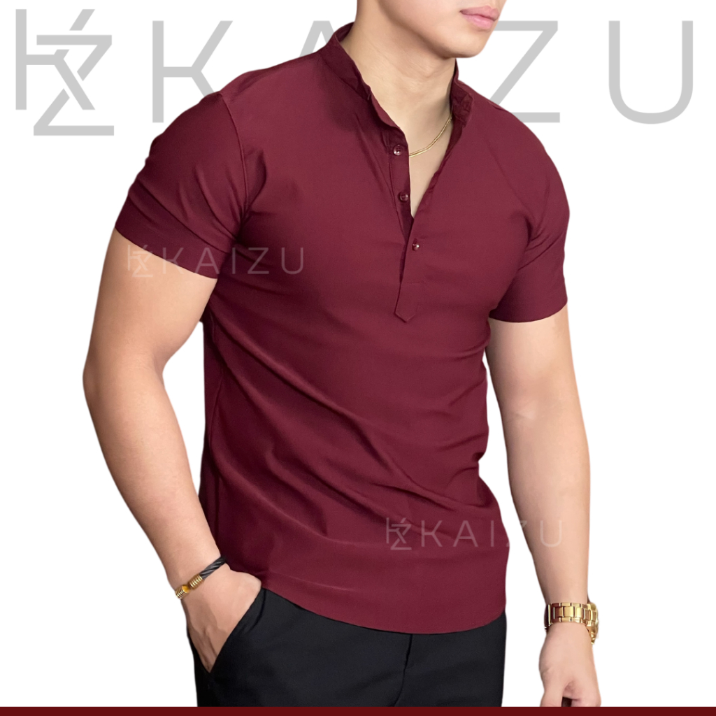 AKIO MANDARIN POLO SHIRT STRETCHABLE REGULAR FIT PREMIUM QUALITY BY ...