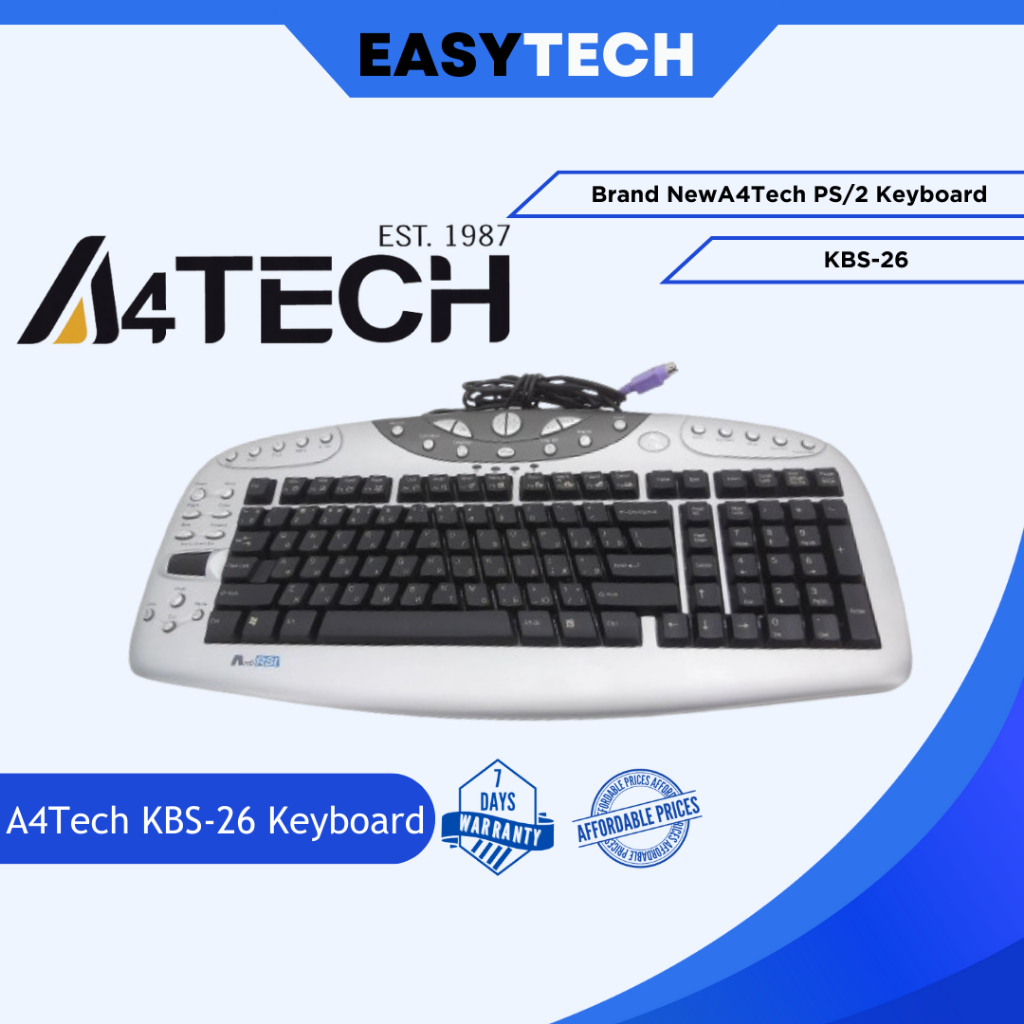 EASYTECH | Brand New A4Tech KBS-26 PS2 Wired Multimedia Keyboard ...