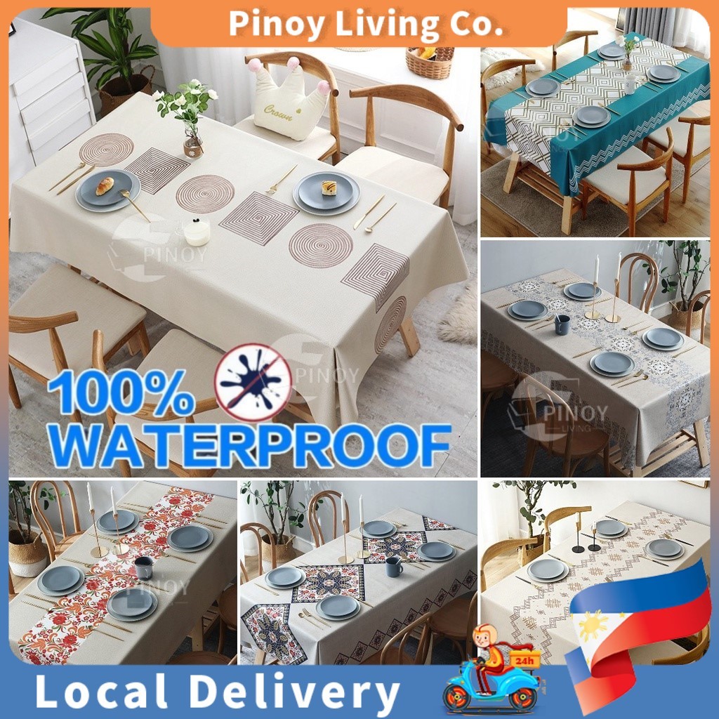 New Print Rectangle Table Cloth Waterproof Plastic PVC Oilproof ...
