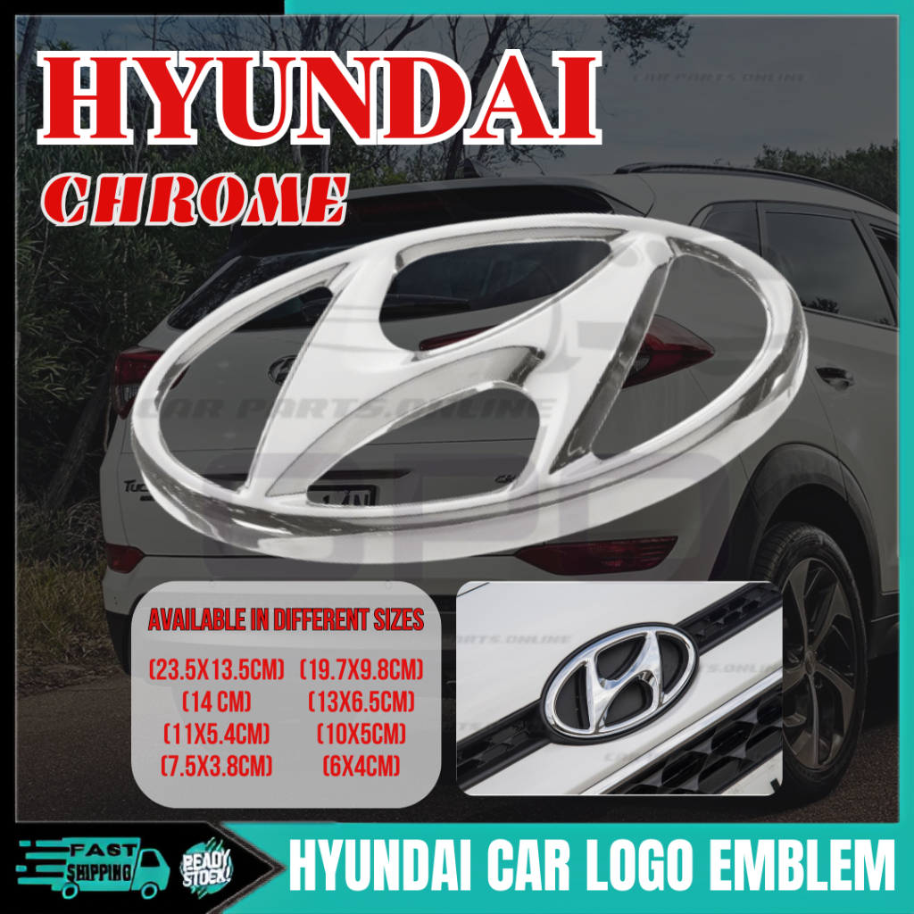 CPO HYUNDAI Car Logo Emblem Car Front Grille Emblem Logo Rear Trunk ...