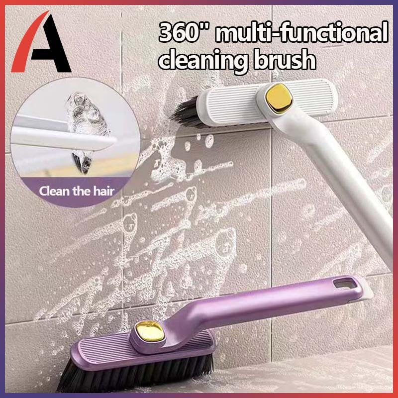 2-in-1 Multi Functional Rotating Gap Cleaning Brush Bathroom Tile Floor ...