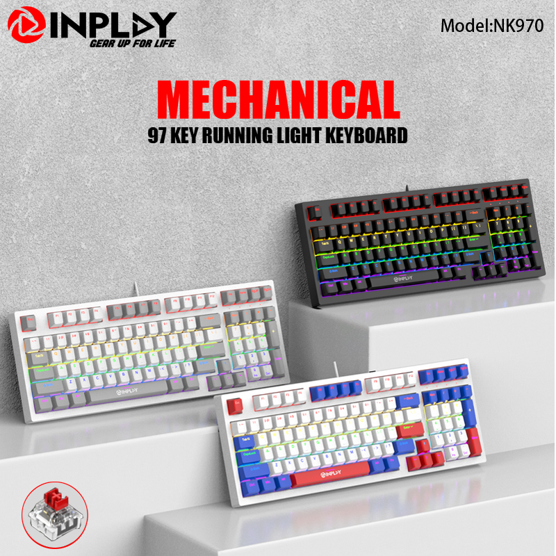 Inplay 97 Keys Mechanical Keyboard Hot Swappable Red Switch RGB Wired ...