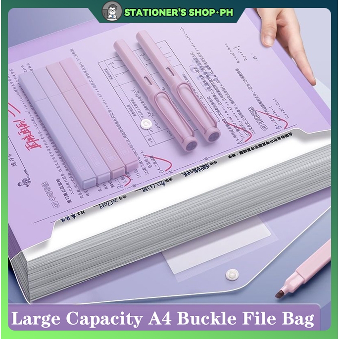 A4 Transparent Envelope Folder Clear Snap Button File Case Plastic ...