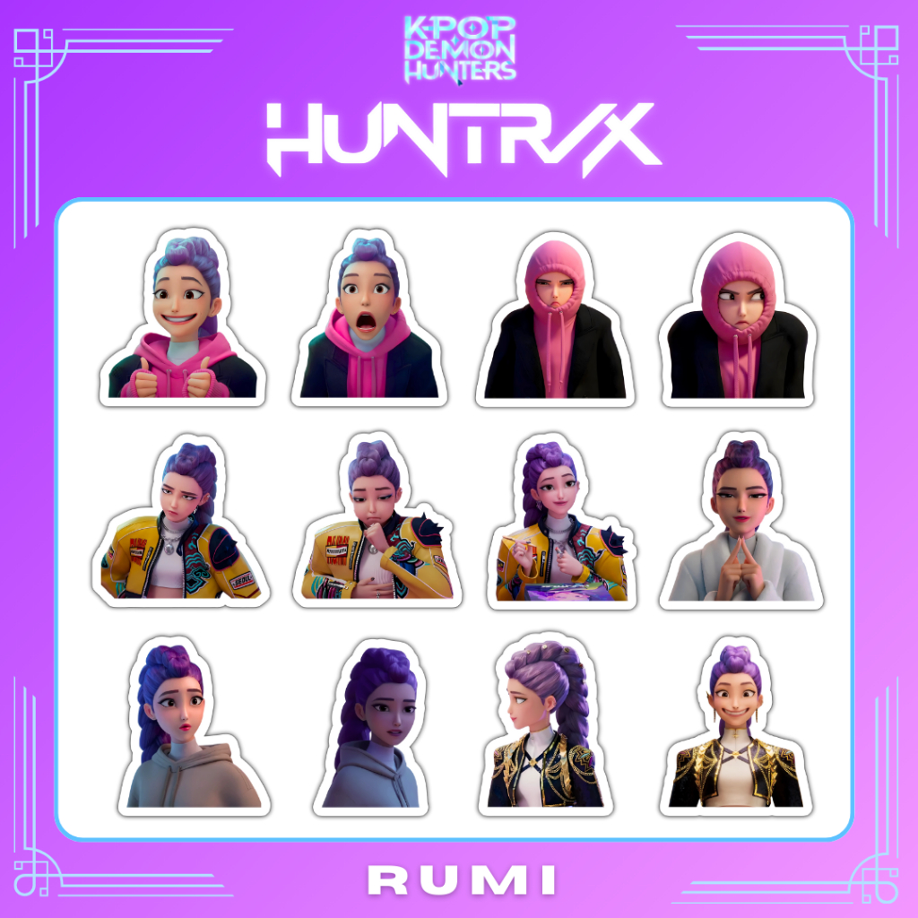 HUNTR/X Rumi Sticker Set (12pcs) - KPOP DEMON HUNTERS | Shopee Malaysia