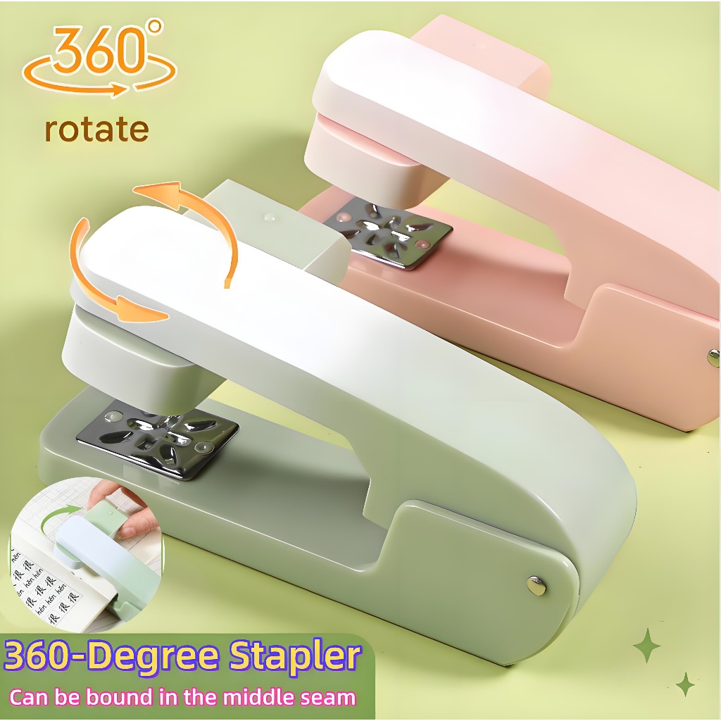 Gradient Color 360 Degree Rotating Stapler Portable Multifunctional ...