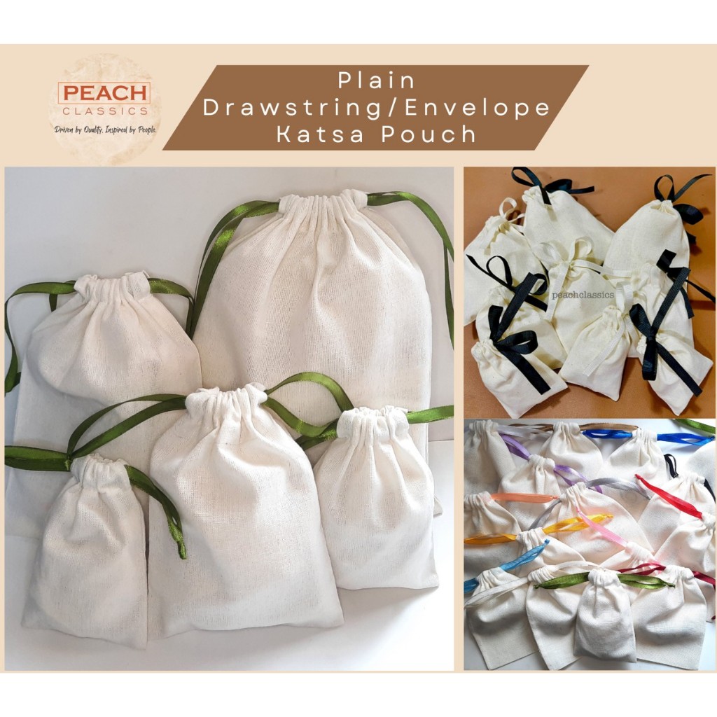 11cm*8cm PLAIN Drawstring Katsa Pouch for Packaging/Souvenir | Shopee ...