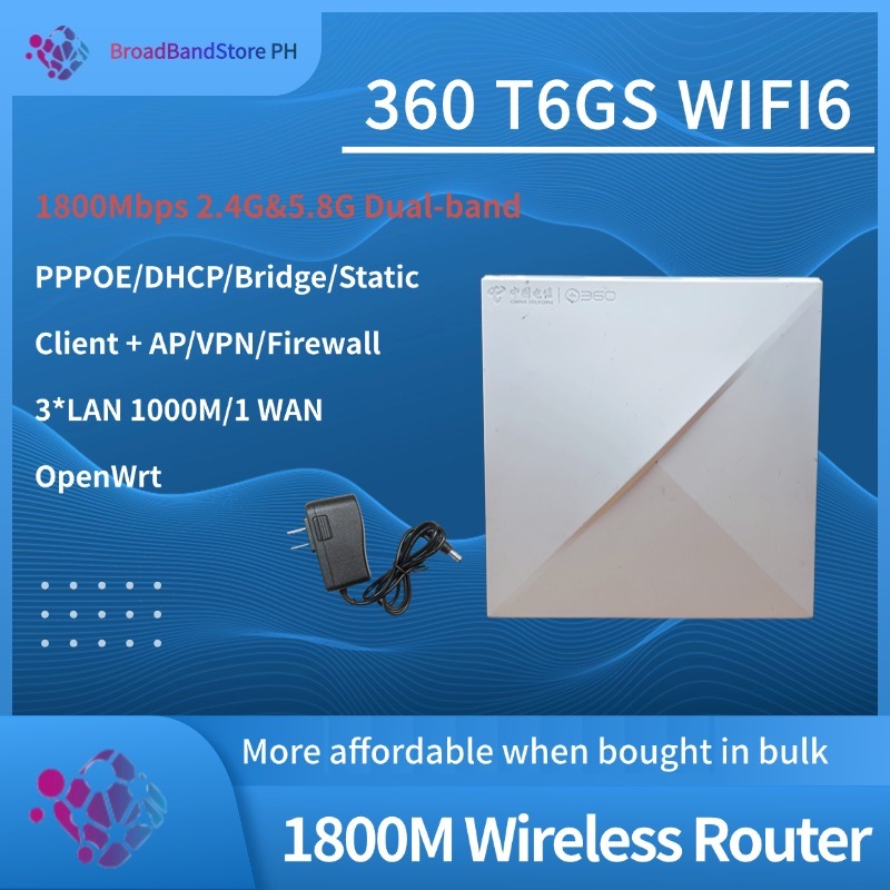 Used 360 T6GS 1800M Wireless Router WIFI6 5G&2.4G Dual Band Open WRT ...