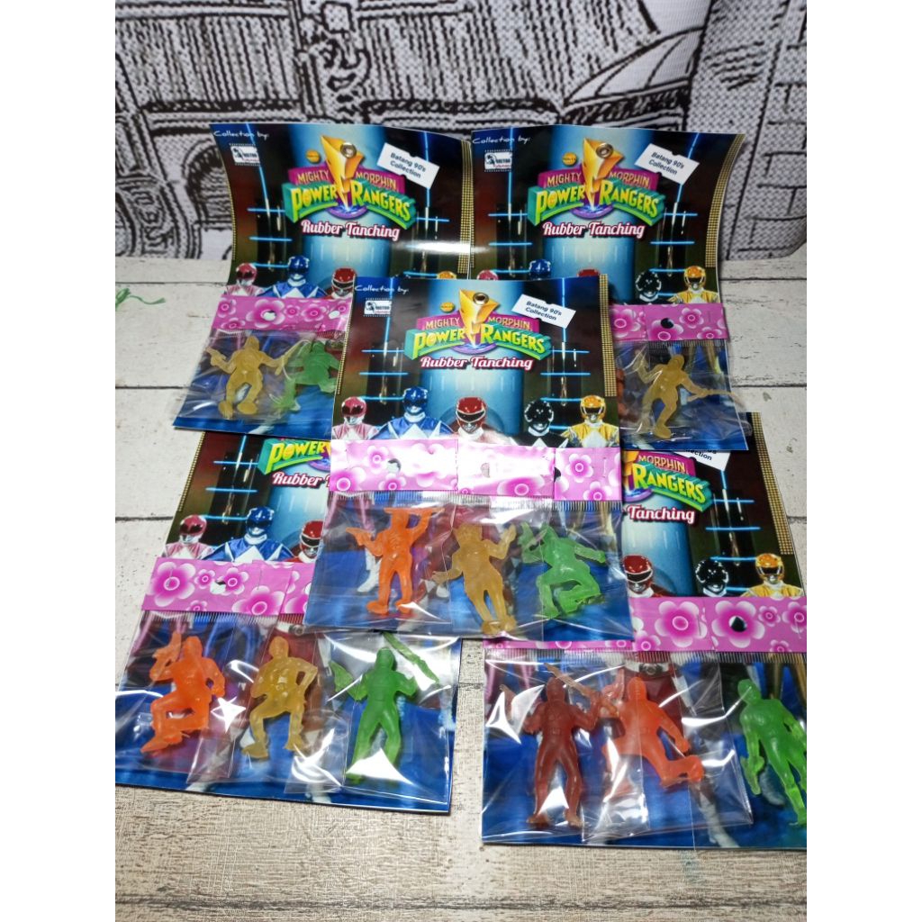 Mighty Morphin Power Rangers Rubber Tanching Set | Shopee Malaysia