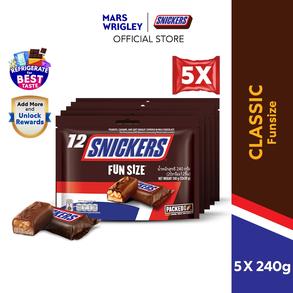 SNICKERS Classic Chocolate Bar Funsize 240g [Bundle of 5] | Shopee Malaysia