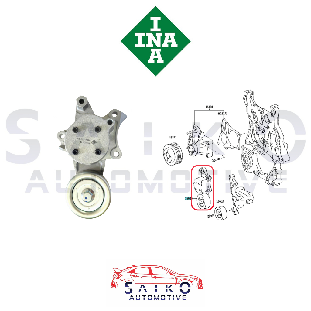 INA Drive Belt Auto Tensioner 1GD 2GD Toyota Fortuner Hilux 2016-2025 ...