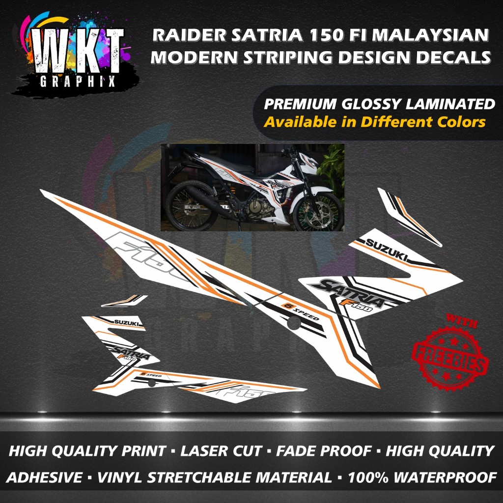 SUZUKI RAIDER SATRIA 150 FI MALAYSIAN MODERN STRIPING DESIGN DECALS ...