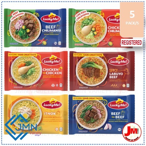 JM FG-0347 | 5 PCS | Lucky Me! Noddles | Beef | Chicken | Itnok ...