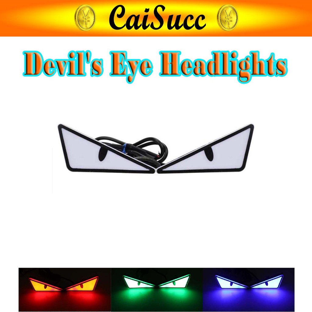 Electric Vehicle LED Devil Eyes Unique Safety Warning Light Bike ...