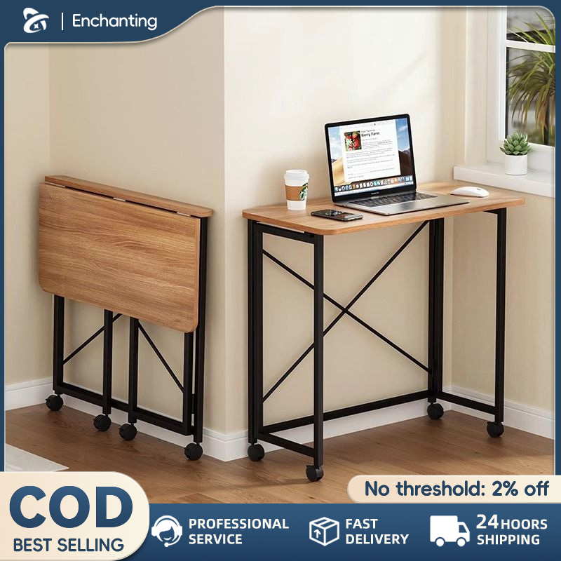 Office Table With Wheels Easy To Move Perfect for Small Spaces Folding ...
