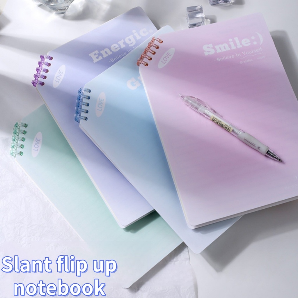 B5 Slant Flip Up Notebook Refills Loose Leaf Horizontal Coil Book PP ...