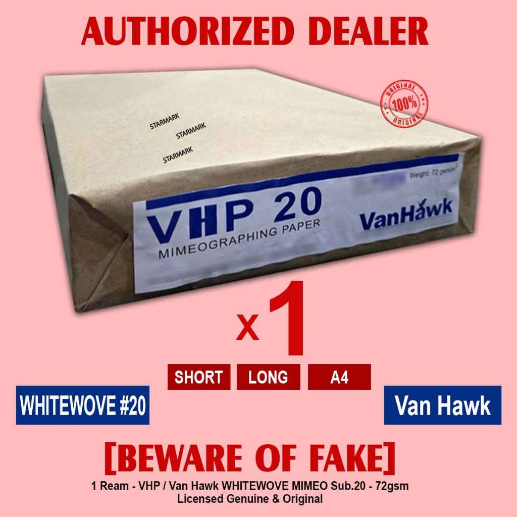 Van Hawk WHITEWOVE MIMEO Sub 20 SHORT LONG A4 VHP 20 Whitewove Mimeo ...