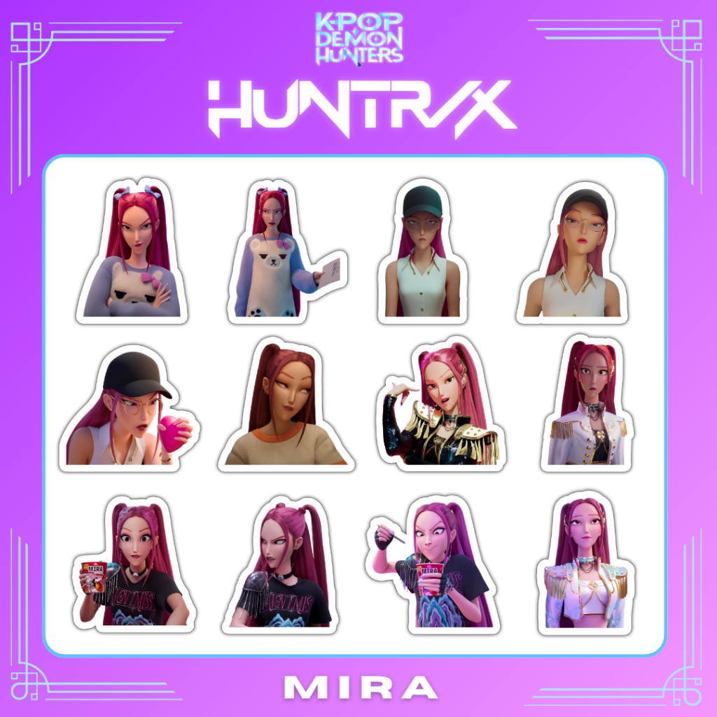 HUNTR/X Mira Sticker Set (12pcs) - KPOP DEMON HUNTERS | Shopee Malaysia