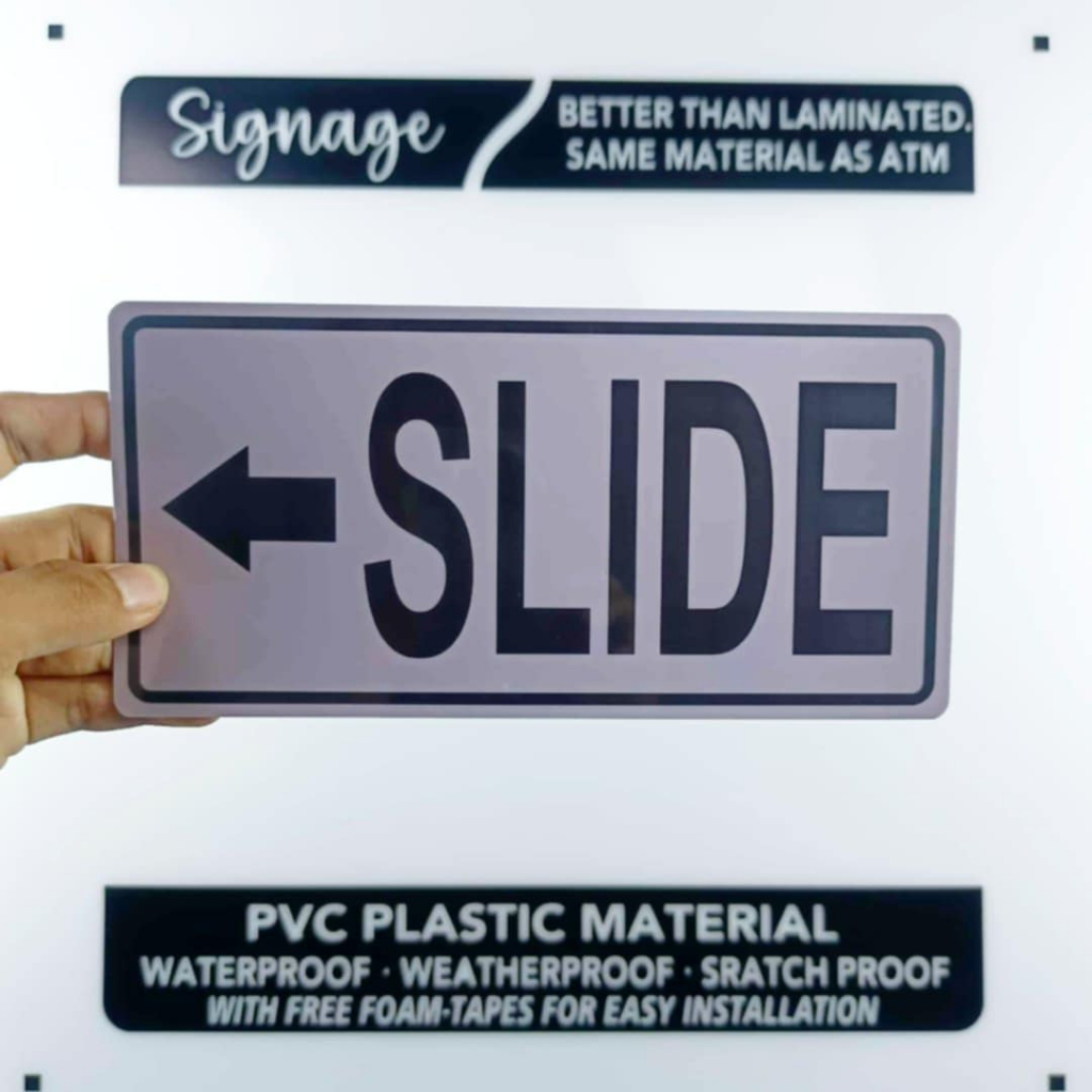 SIGNAGE - SLIDE - LEFT ARROW - PVC PLASTIC MATERIAL SIGNAGE | Shopee ...
