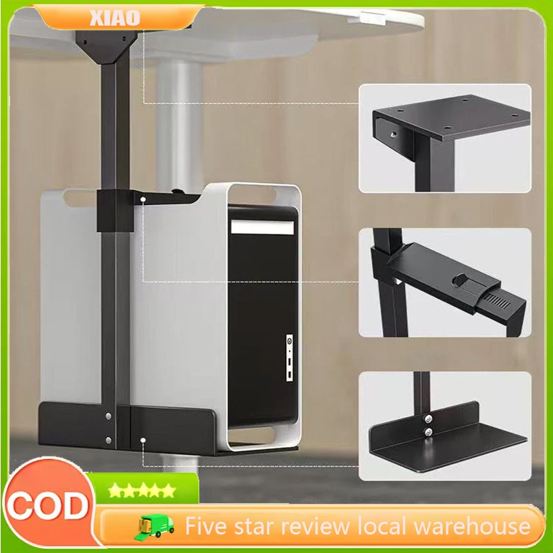 Case Holder Under Desk Adjustable CPU Stand Wall Side Computer Lift ...