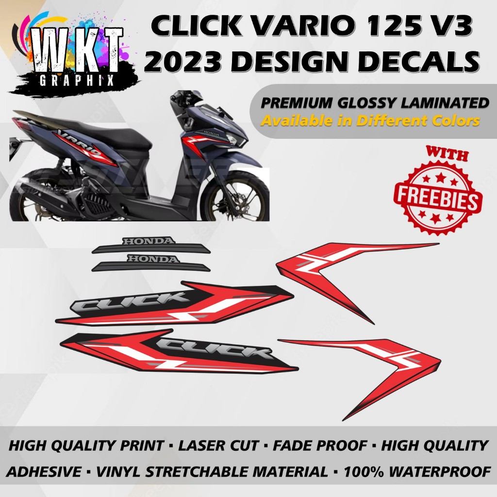 HONDA CLICK VARIO 125 V3 2023 DESIGN DECALS STICKER (WATERPROOF ...