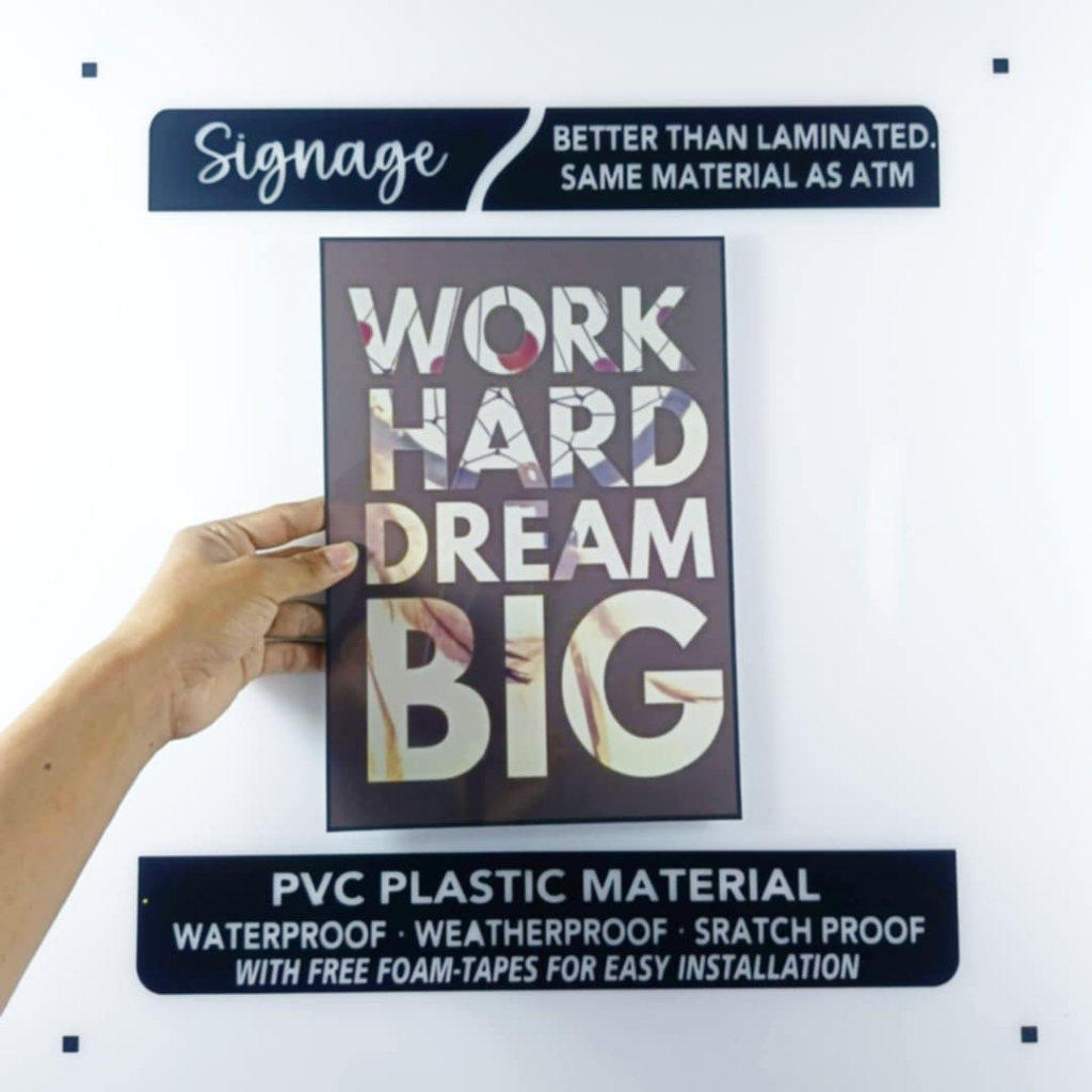 SIGNAGE - WORK HARD DREAM BIG - MOTIVATIONAL SIGNAGE - PVC PLASTIC ...