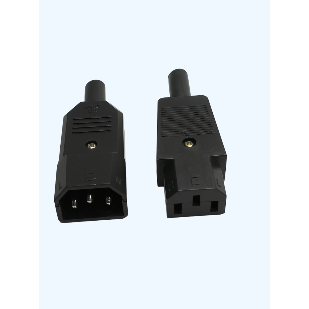 AC POWER INLINE ADAPTER PLUG SOCKET 3-PIN C14-M C13-F PANEL MOUNT ...
