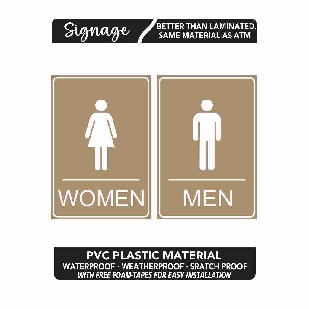 SIGNAGE - WOMEN MEN SIGNAGE - PVC PLASTIC MATERIAL SIGNAGE | Shopee ...