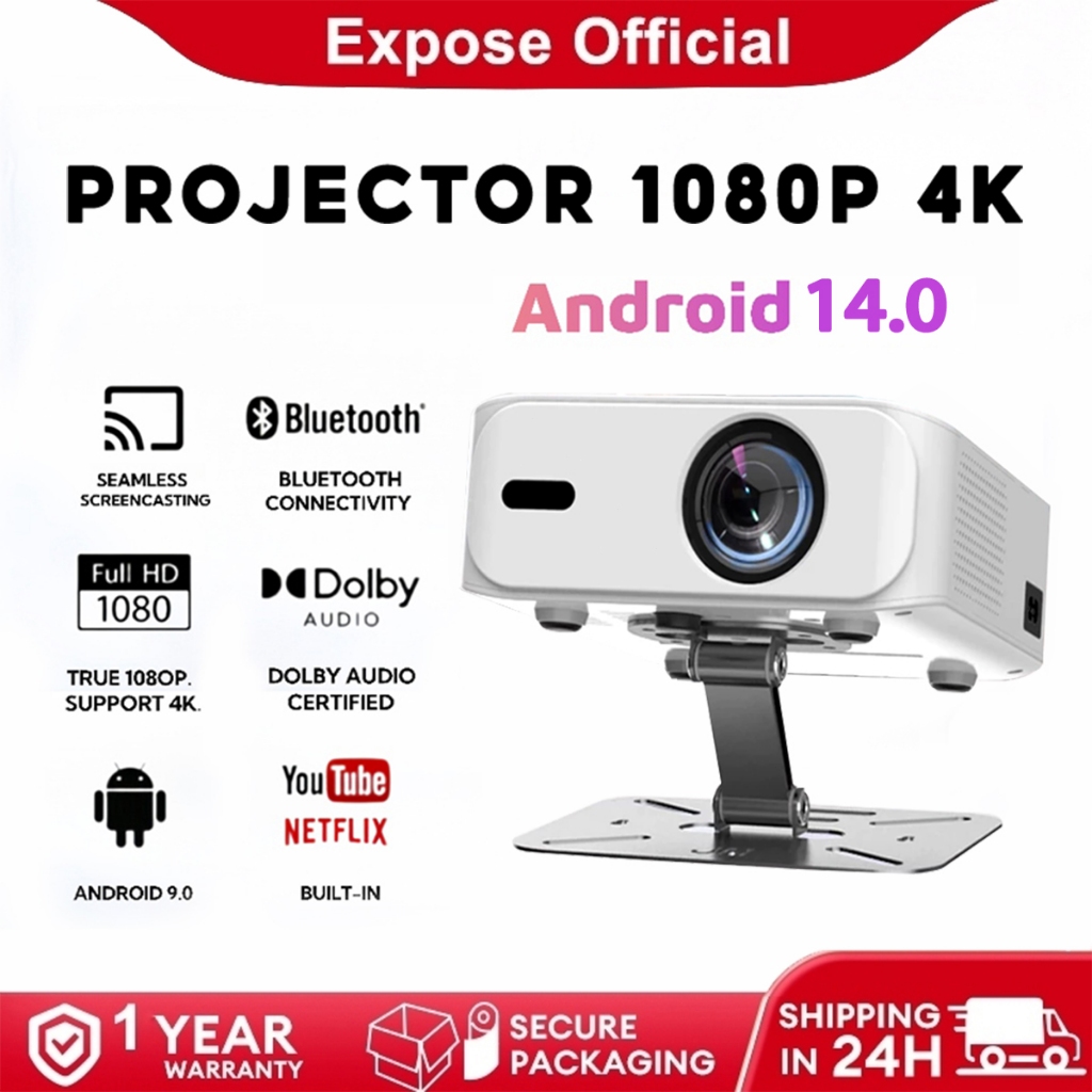 Expose smart Projecto 4K Android 14.0 supports Bluetooth wireless ...