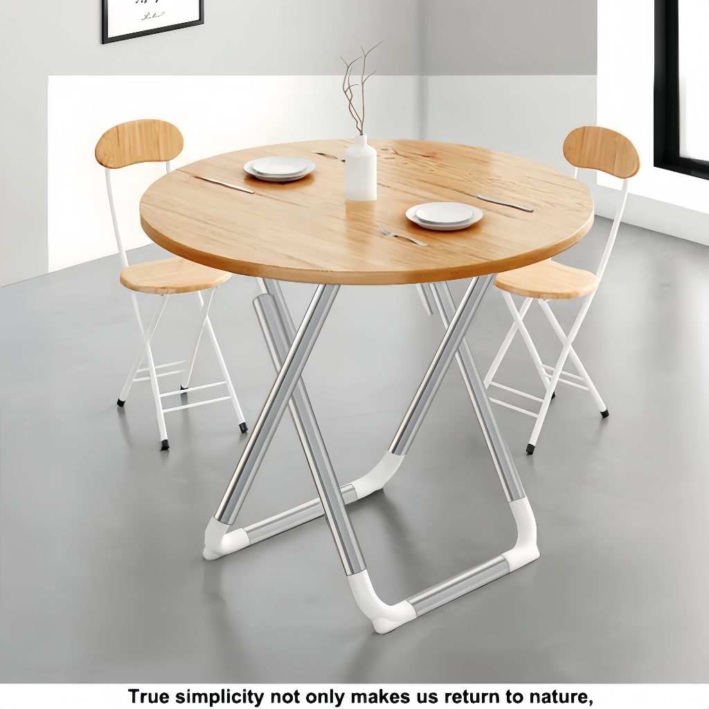 Folding Dining Table Wood Round Table Coffee Tea Table Kitchen Table ...