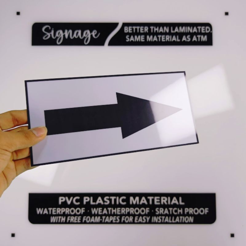 SIGNAGE - RIGHT ARROW SIGN - PVC PLASTIC MATERIAL SIGNAGE | Shopee Malaysia