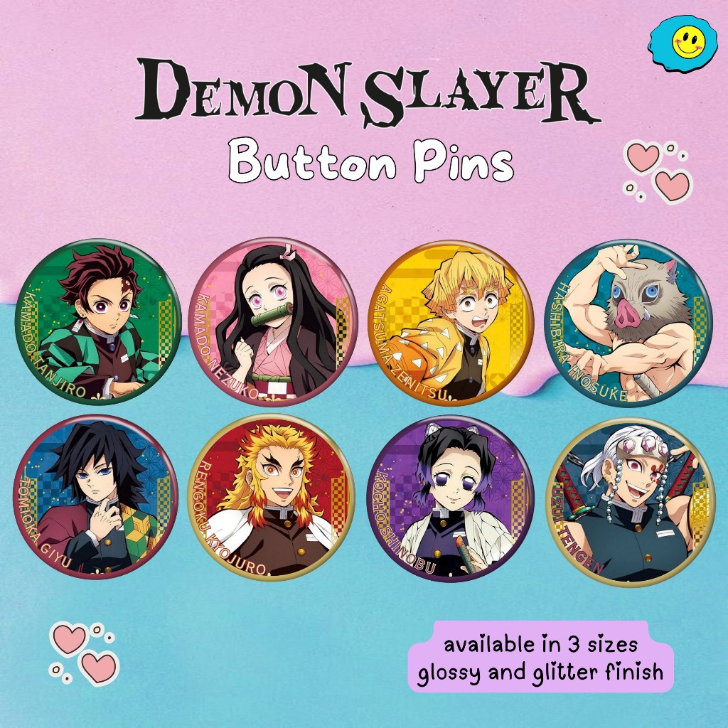 Demon Slayer Button Pin Badge Anime Button Pins 25mm 32mm 58mm Tinplate ...
