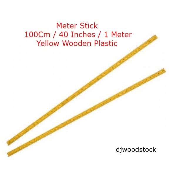 Meter Stick 100Cm / 40 Inches / 1 Meter Yellow Wooden Plastic Meter ...