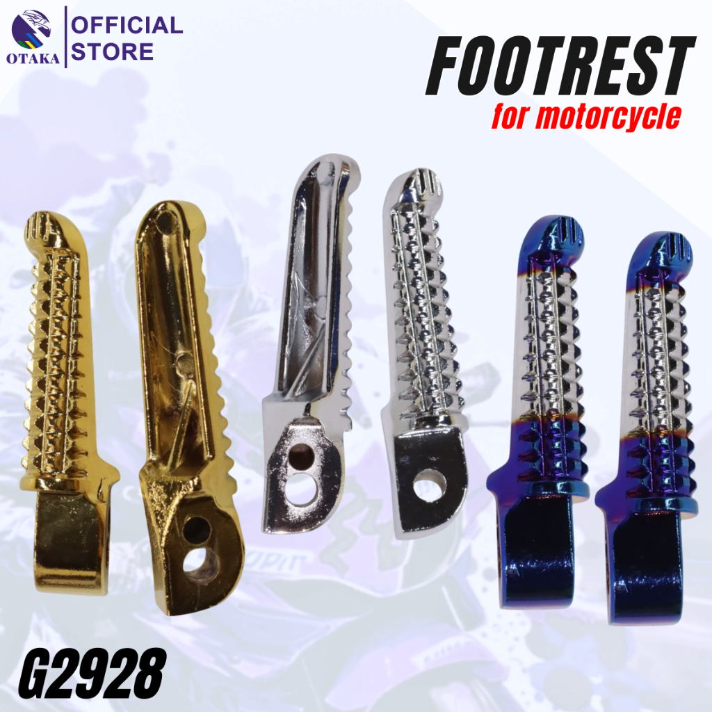 UNIVERSAL FOOTREST FOR MOTORCYCLE PREMIUM QUALITY GOLD/CHROME PLATED ...