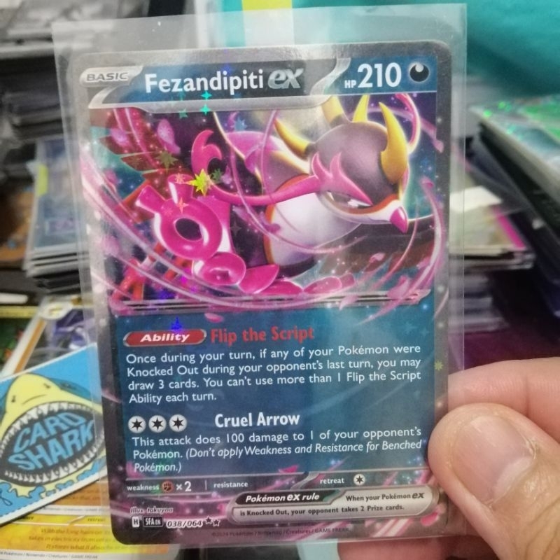 Pokemon - Carta Fezandipiti Ex 038/064 - Doppia Stagnola Rara - Espansione Favola Avvolta - 3